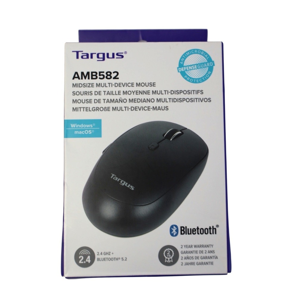 Targus AMB582 Midsize‎ Multi-Device Bluetooth Wireless Mouse DefenseGuard Black